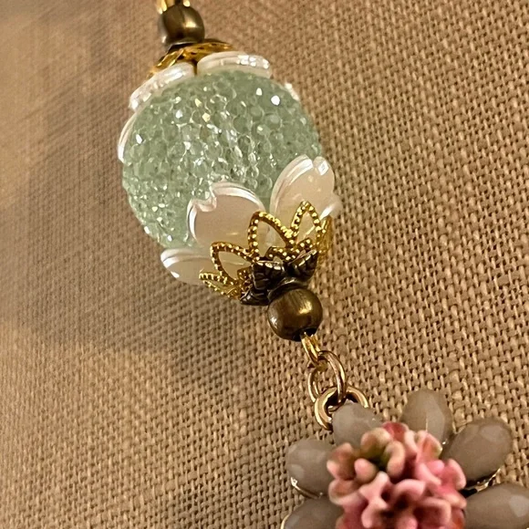 NEW!! Heart Pink Stone Necklace Peacock Earrings Set Handmade Design - Picture 13 of 15